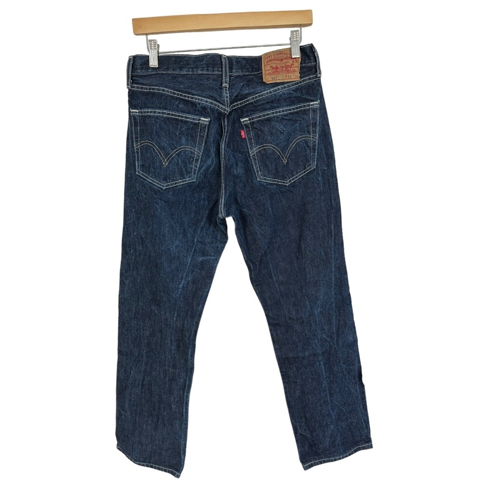 Levi's Original 501 Straight Leg Button-Fly Jeans Dark Stone Wash W33 x L32 - Picture 3 of 10